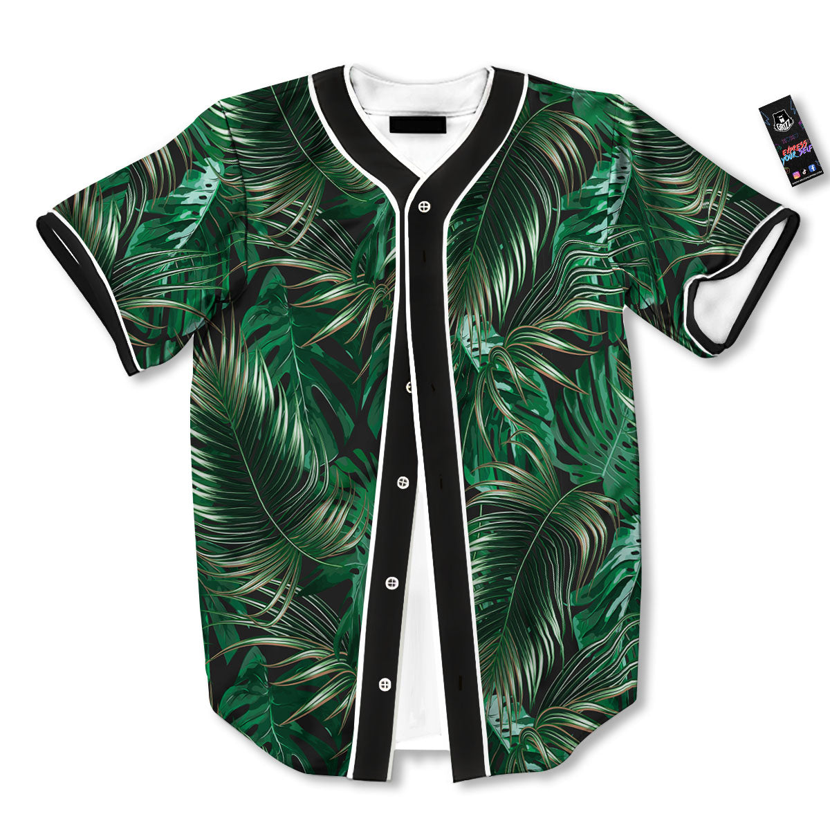 Tropical Palm Tree Print Pattern Baseball Jersey-grizzshop