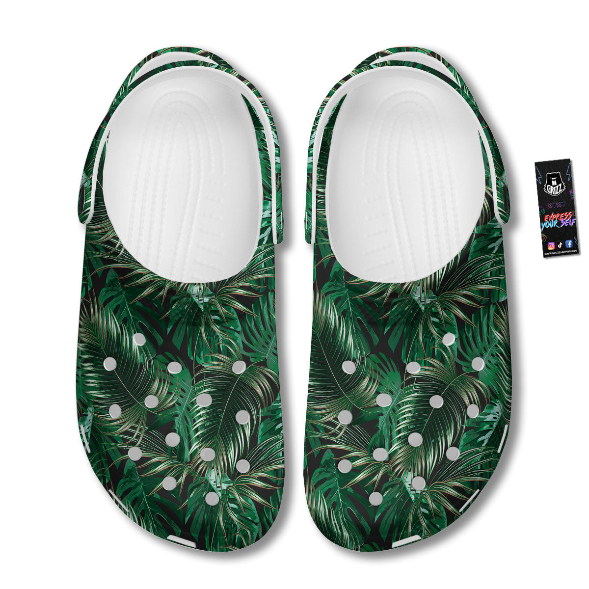 Tropical Palm Tree Print Pattern Clog-grizzshop