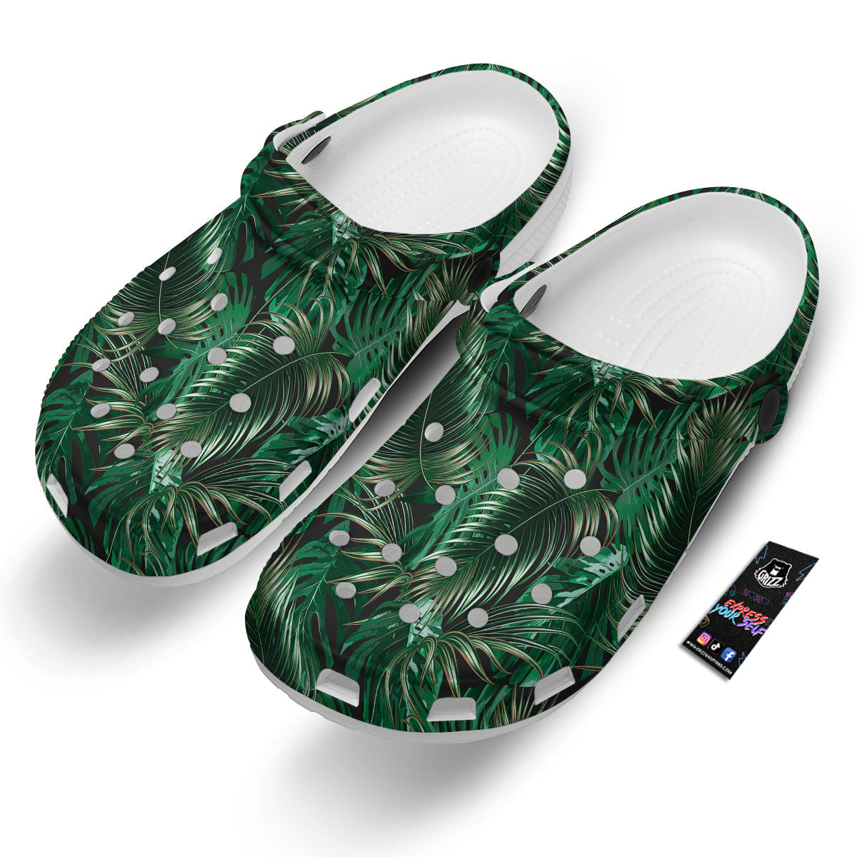 Tropical Palm Tree Print Pattern Clog-grizzshop