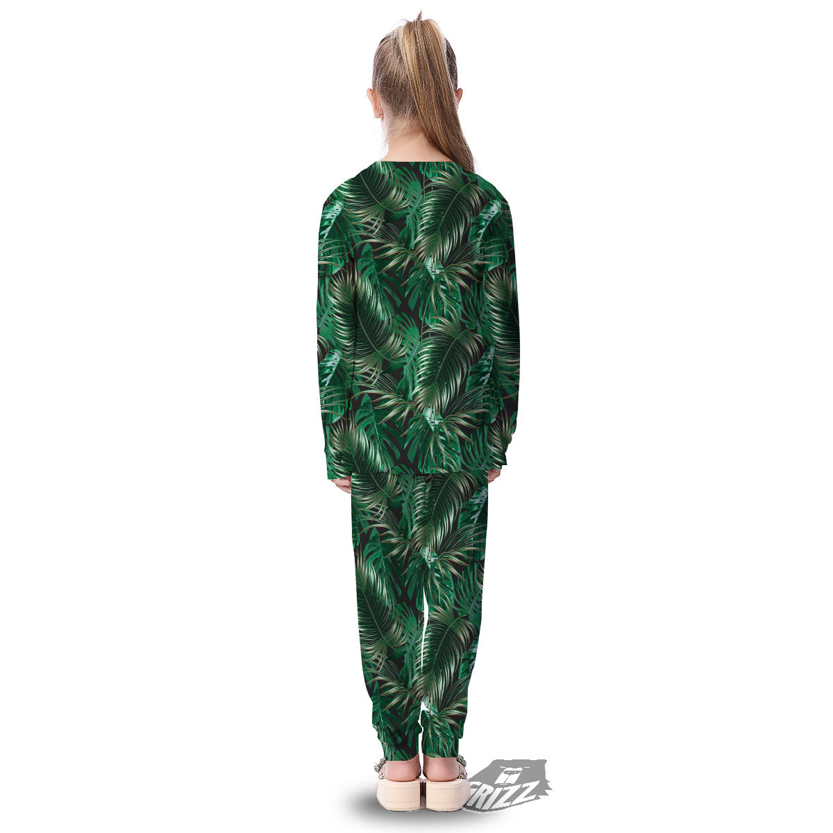 Tropical Palm Tree Print Pattern Kid's Pajamas-grizzshop