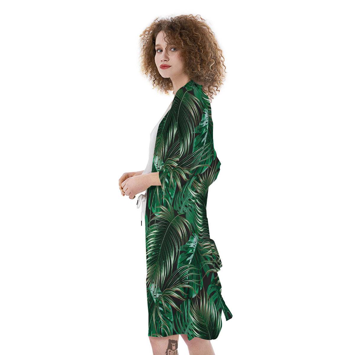 Tropical Palm Tree Print Pattern Kimono-grizzshop