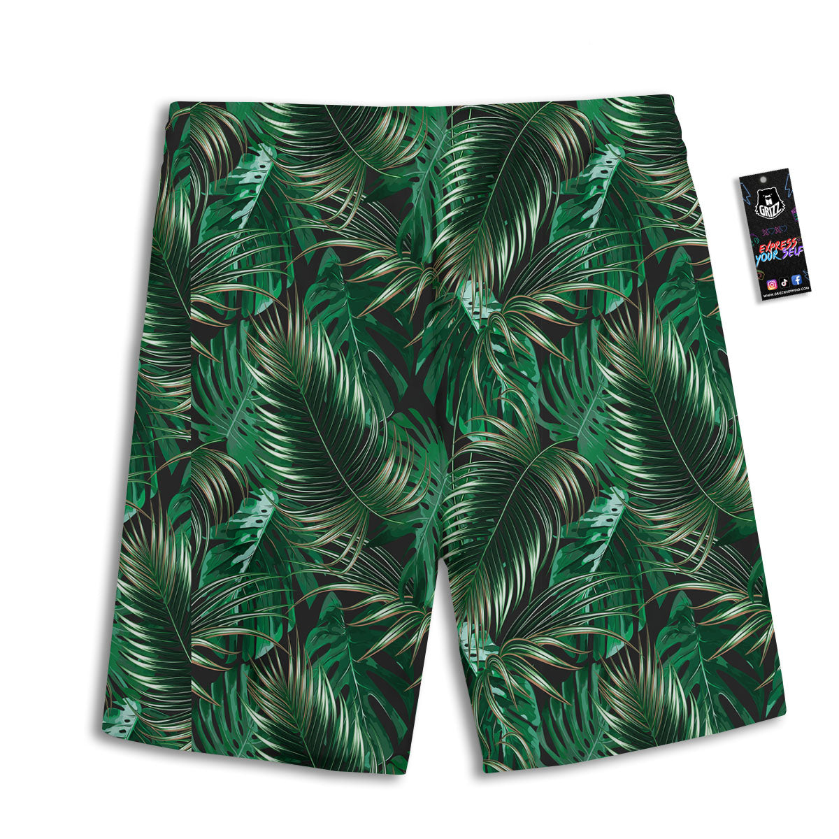 Tropical Palm Tree Print Pattern Men's Athletic Shorts