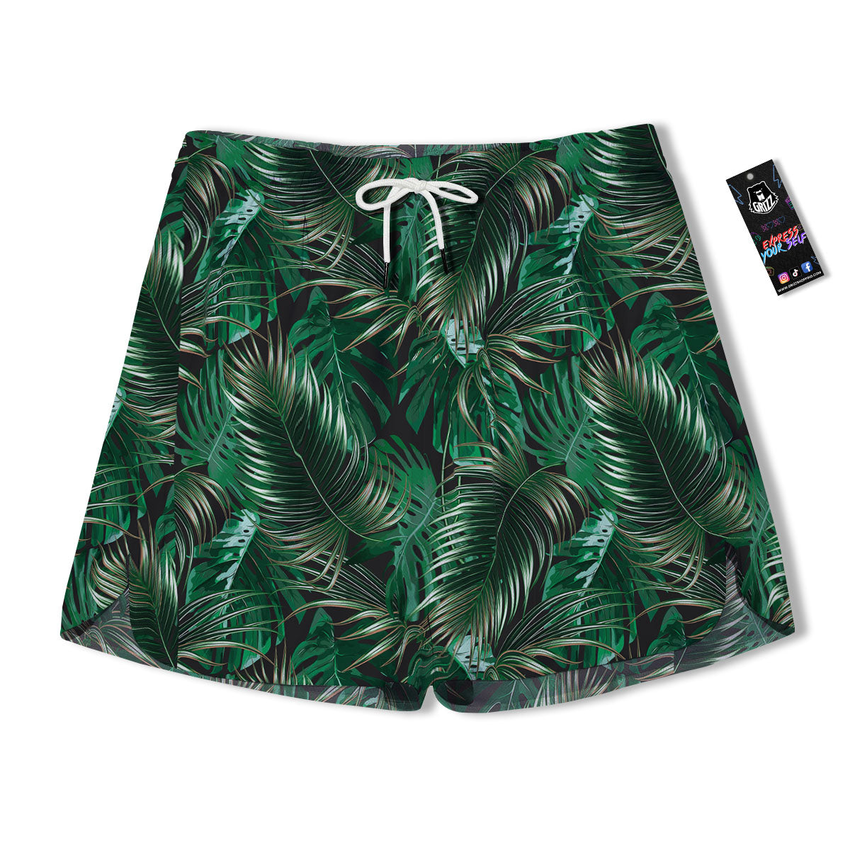 Tropical Palm Tree Print Pattern Men's Running Shorts-grizzshop