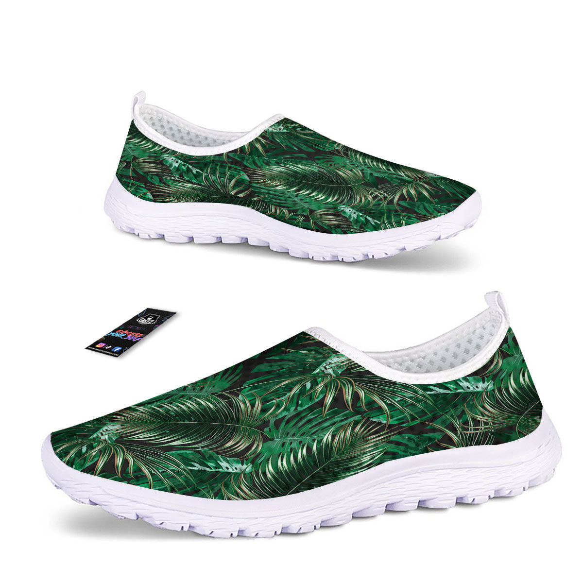 Tropical Palm Tree Print Pattern Nurse Shoes-grizzshop