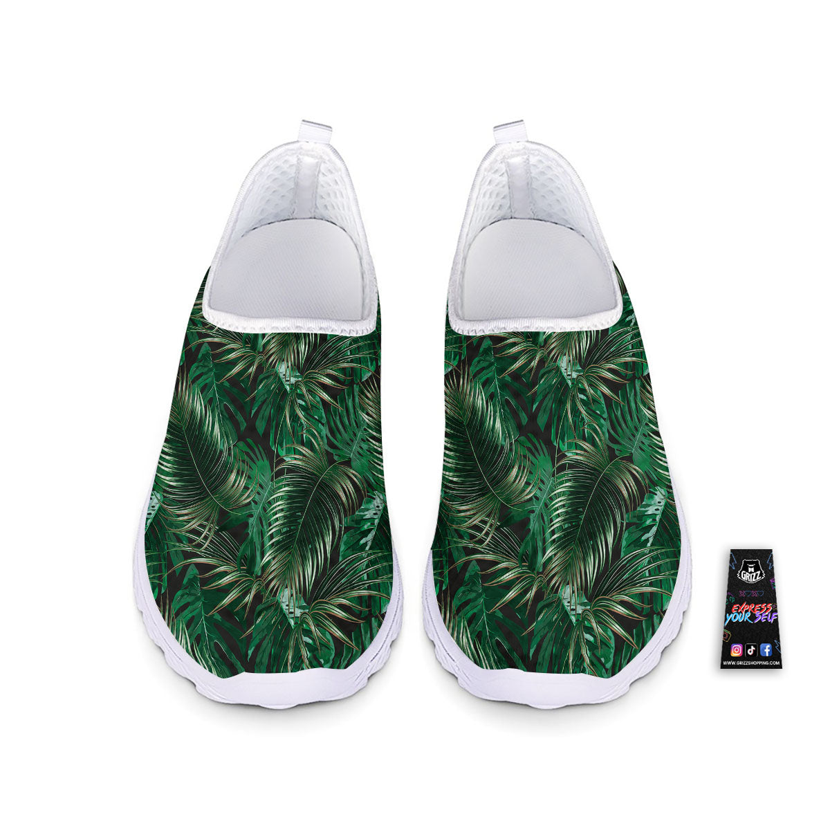Tropical Palm Tree Print Pattern Nurse Shoes-grizzshop