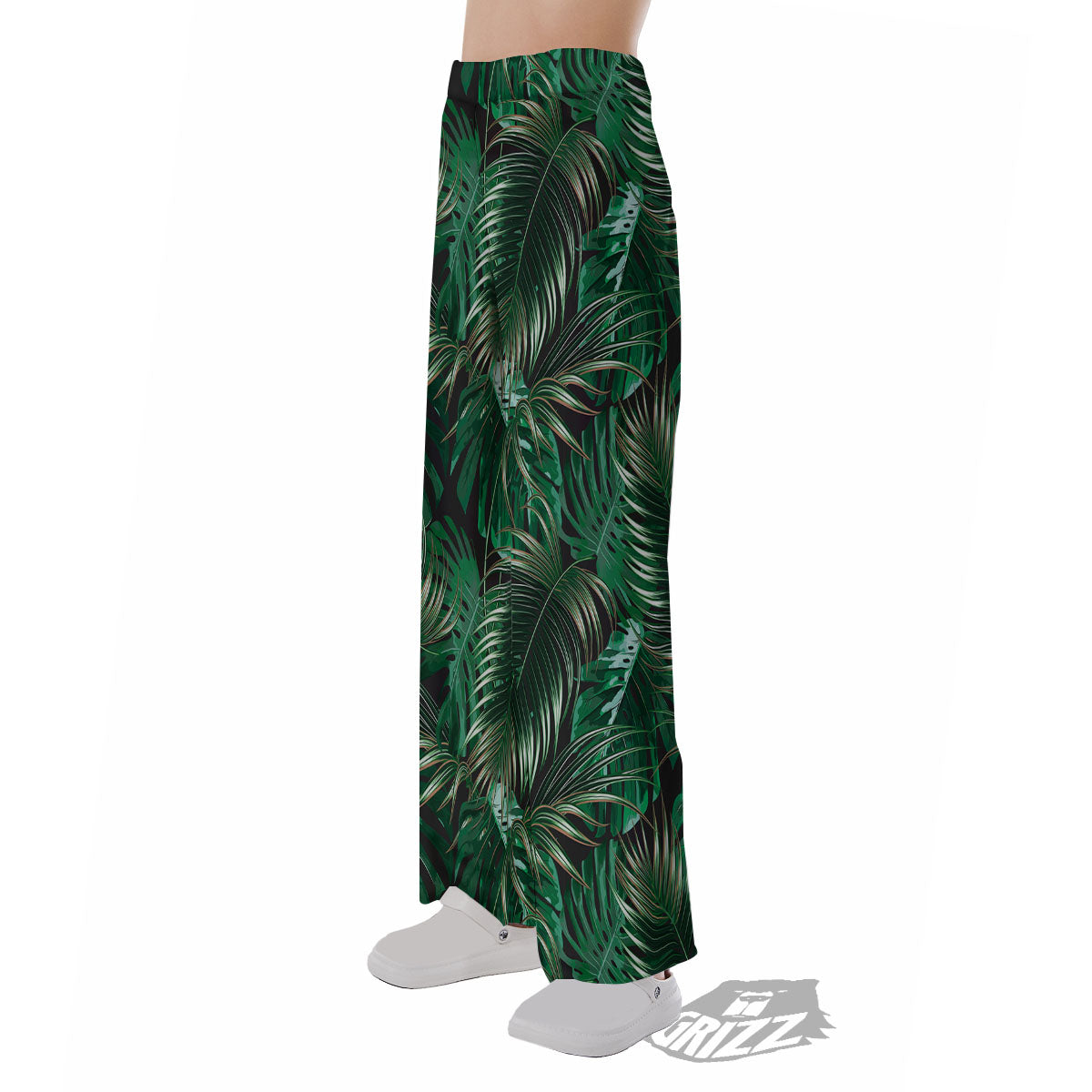 Tropical Palm Tree Print Pattern Pajama Pants-grizzshop