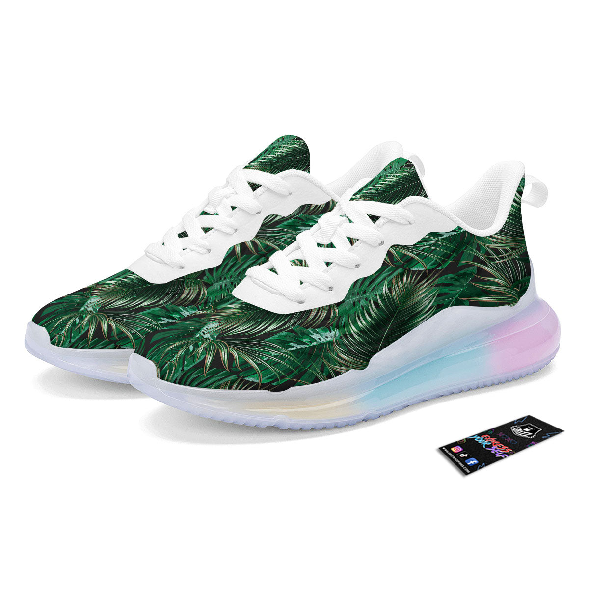 Tropical Palm Tree Print Pattern Running Sneakers-grizzshop