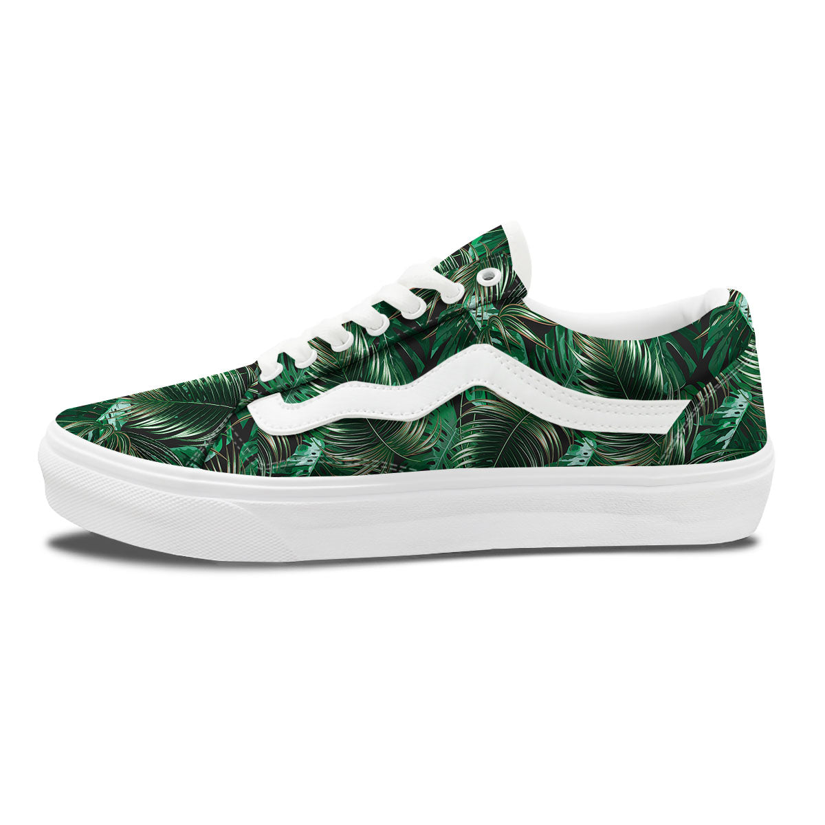 Tropical Palm Tree Print Pattern Skate Shoes-grizzshop