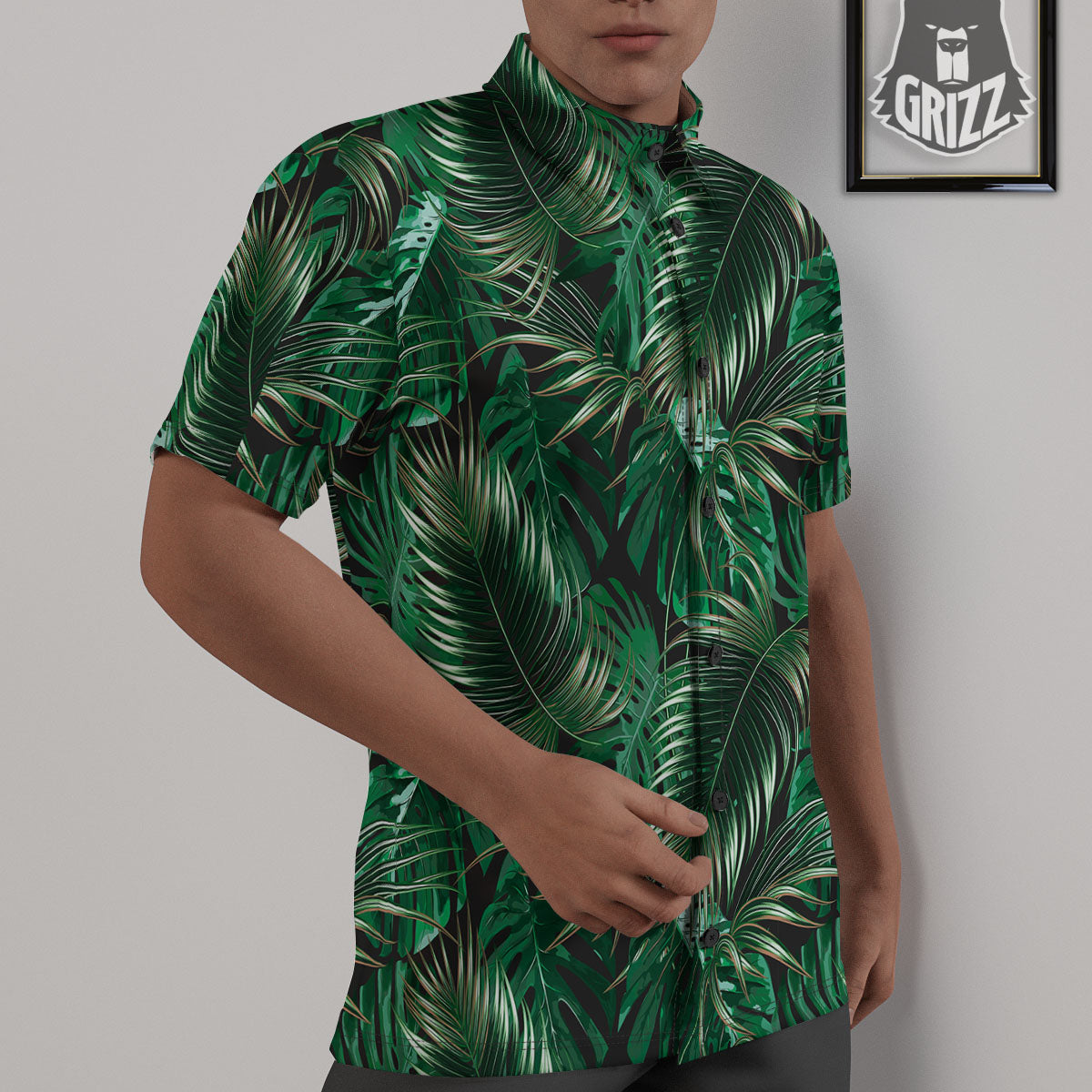Tropical Palm Tree Print Pattern Untucked Shirts-grizzshop