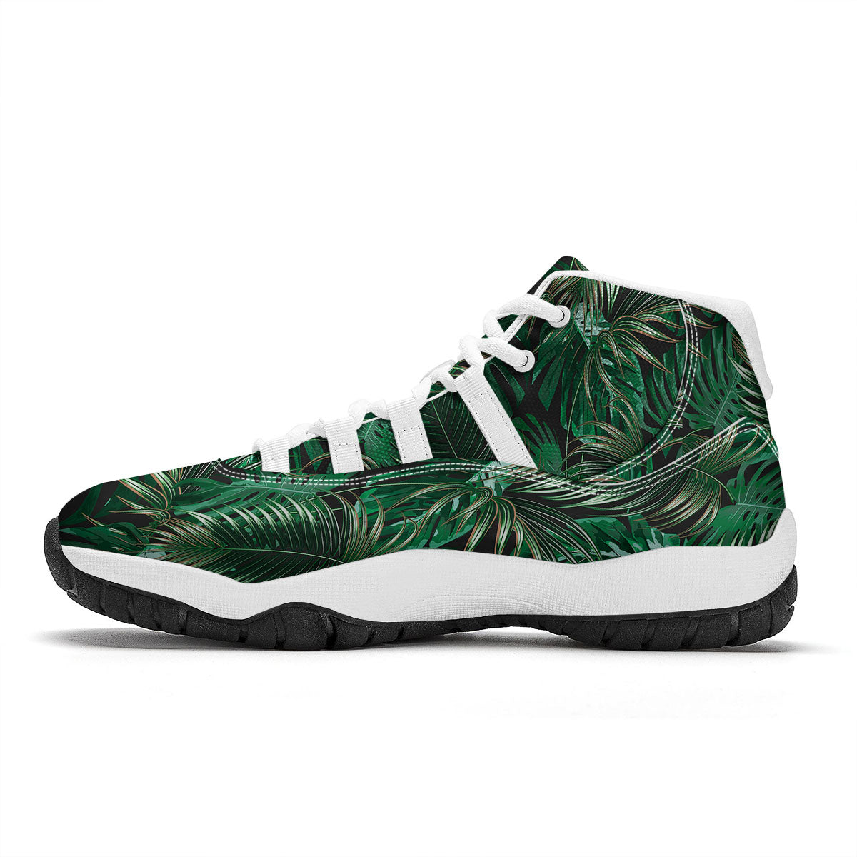 Tropical Palm Tree Print Pattern White Bball Shoes-grizzshop