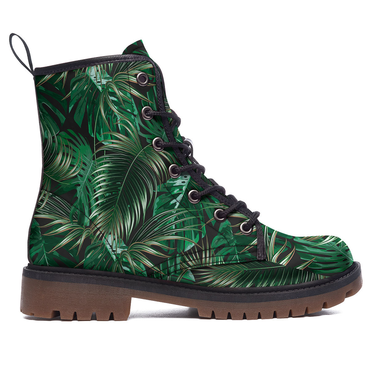 Tropical Palm Tree Print Pattern Work Boots-grizzshop