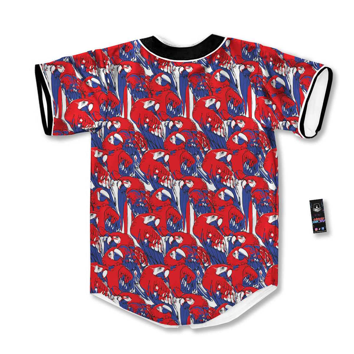 Tropical Parrot Print Pattern Baseball Jersey-grizzshop
