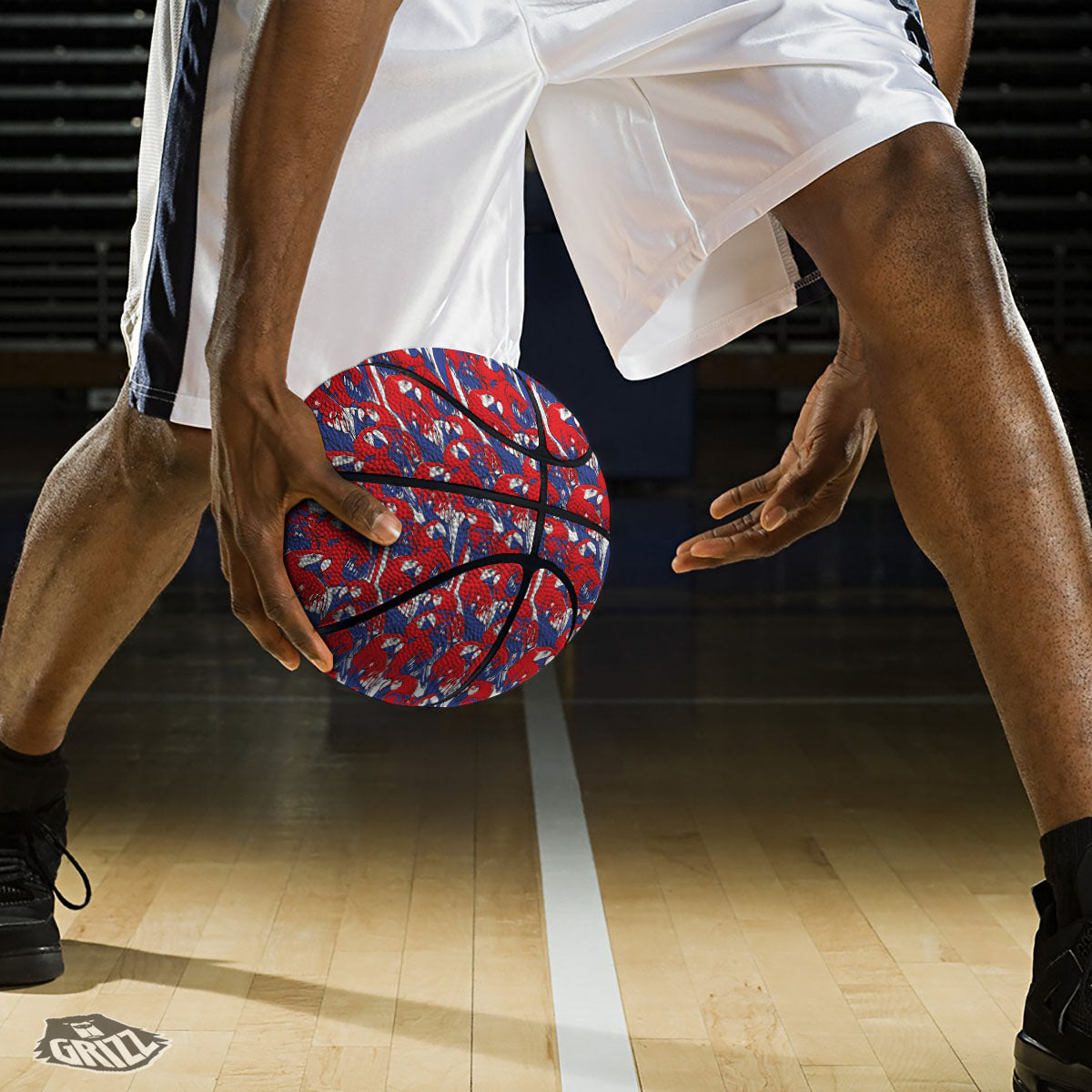 Tropical Parrot Print Pattern Basketball-grizzshop