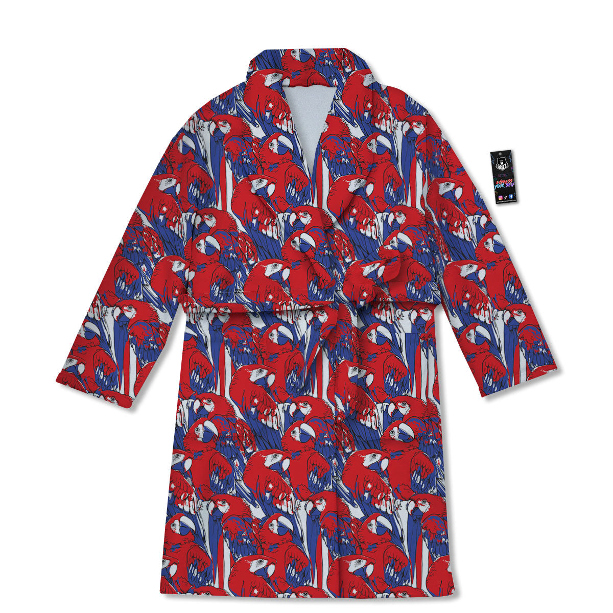 Tropical Parrot Print Pattern Bathrobe-grizzshop