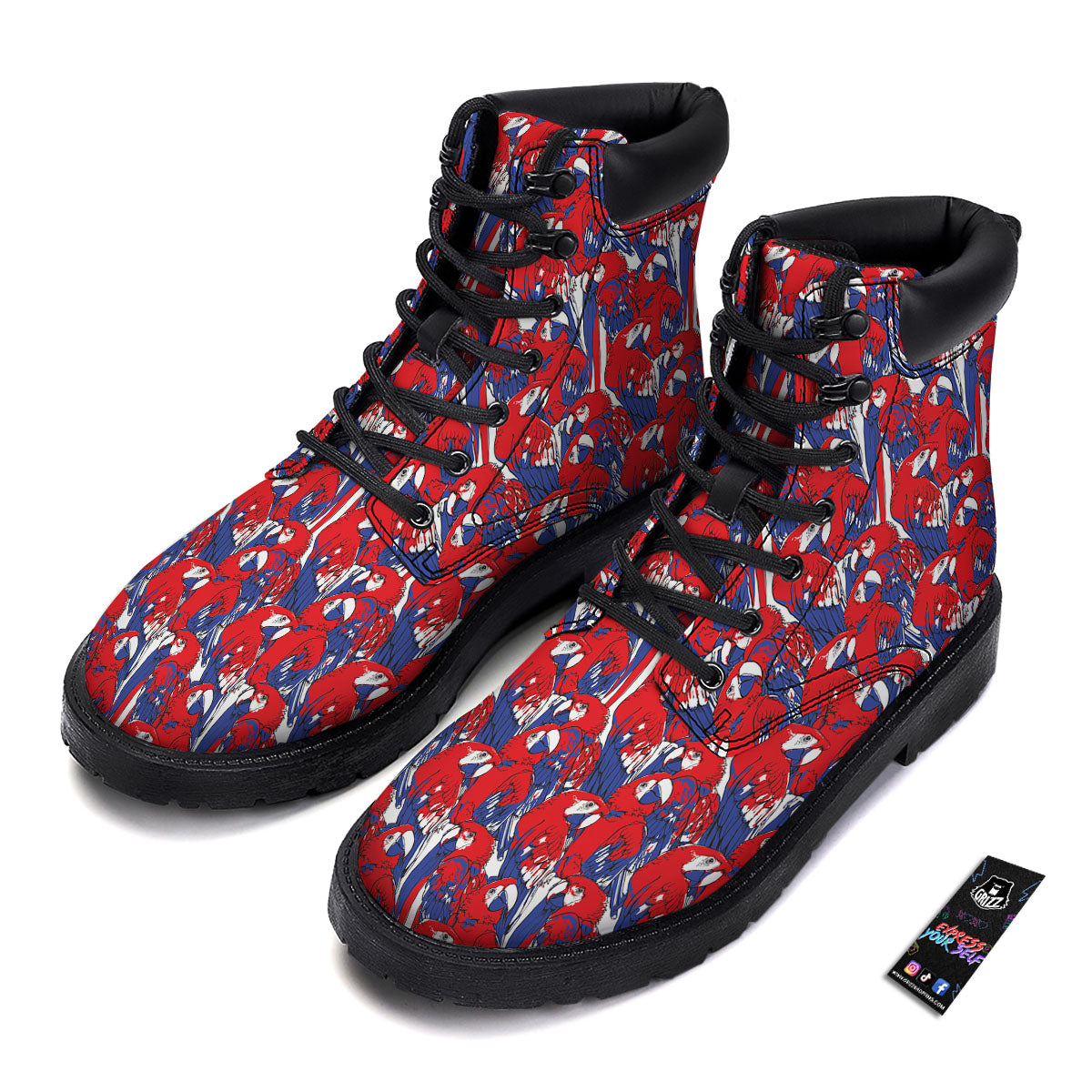 Tropical Parrot Print Pattern Boots-grizzshop