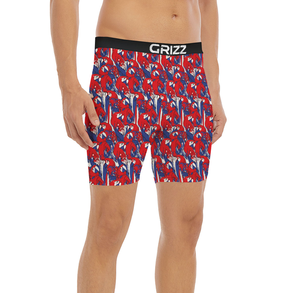 Tropical Parrot Print Pattern Boxer Briefs-grizzshop