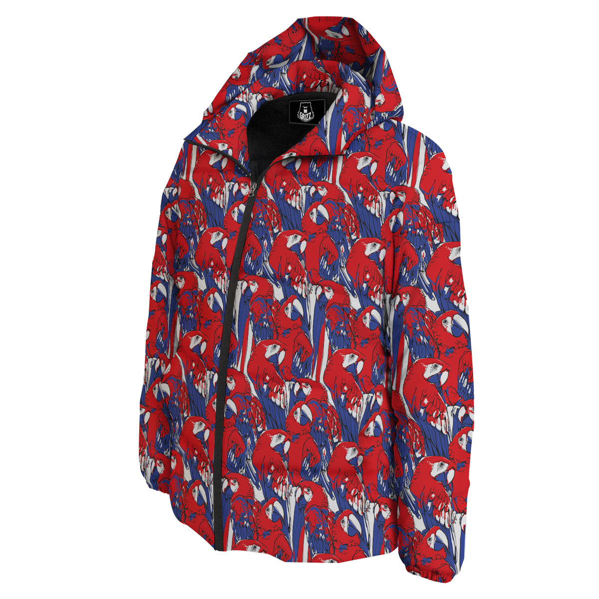 Tropical Parrot Print Pattern Down Jacket-grizzshop
