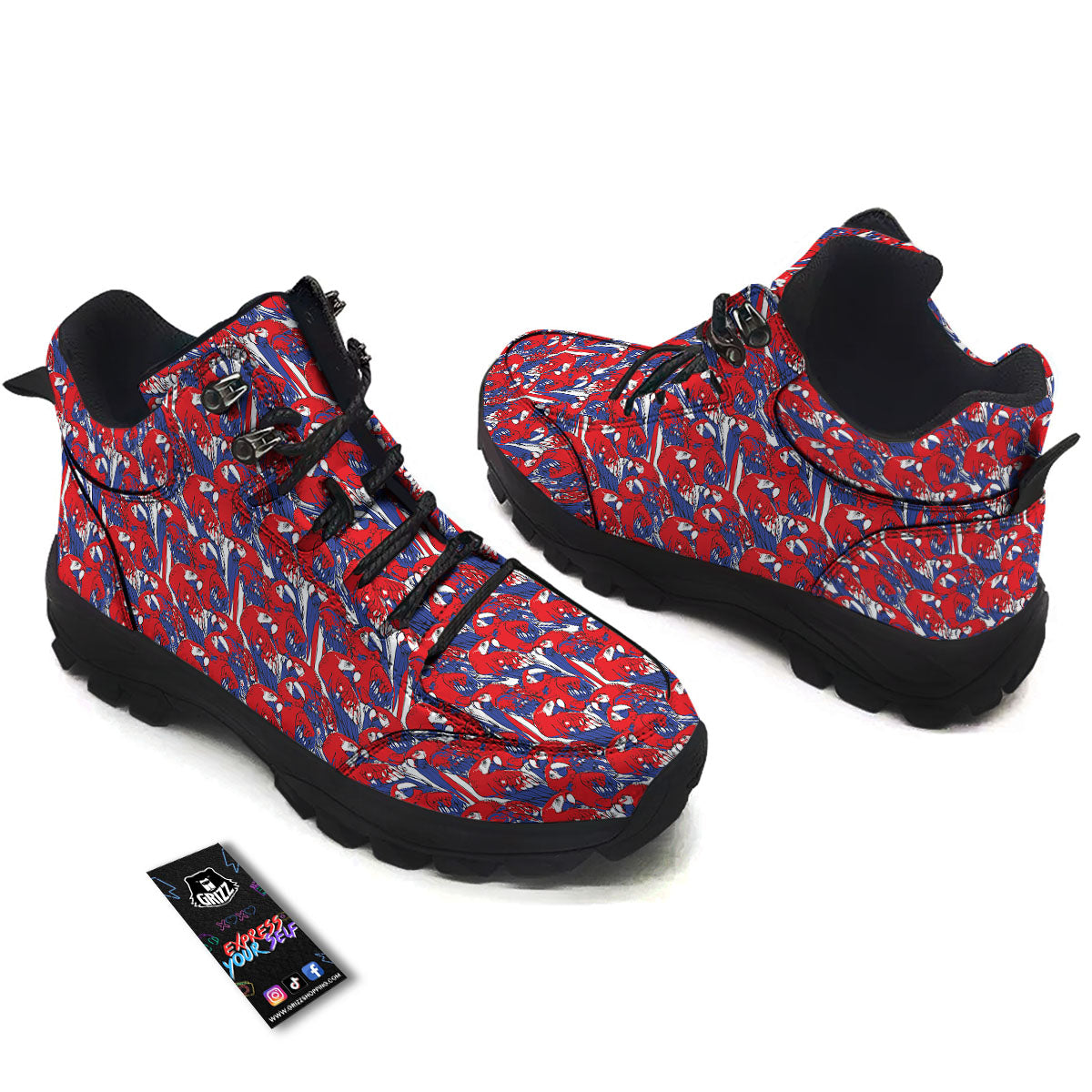 Tropical Parrot Print Pattern Hiking Shoes-grizzshop