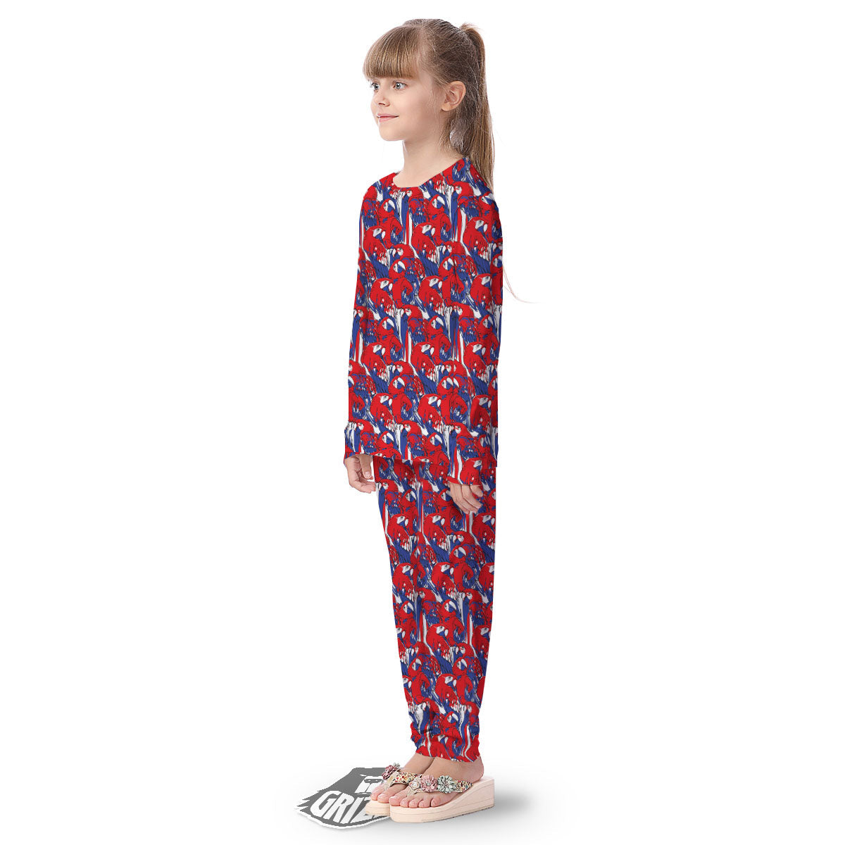 Tropical Parrot Print Pattern Kid's Pajamas-grizzshop