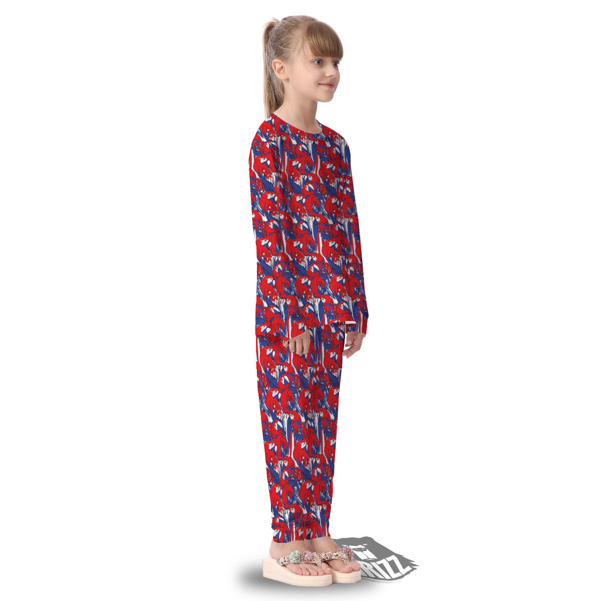 Tropical Parrot Print Pattern Kid's Pajamas-grizzshop