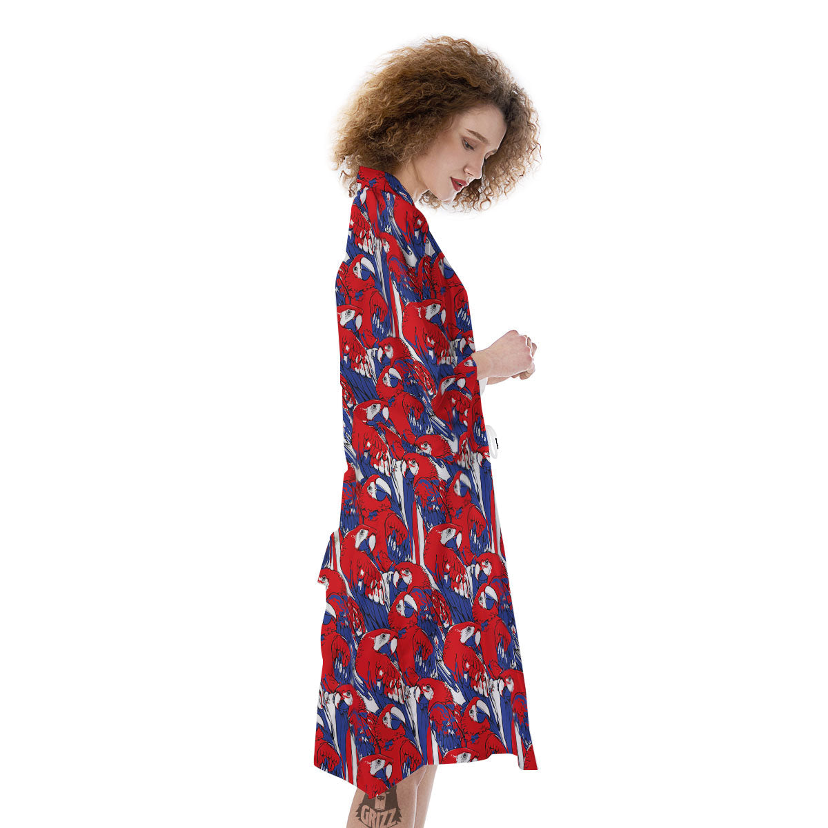 Tropical Parrot Print Pattern Kimono-grizzshop