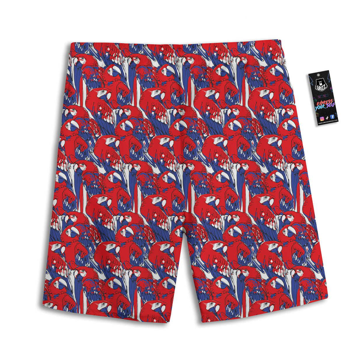 Tropical Parrot Print Pattern Men's Athletic Shorts