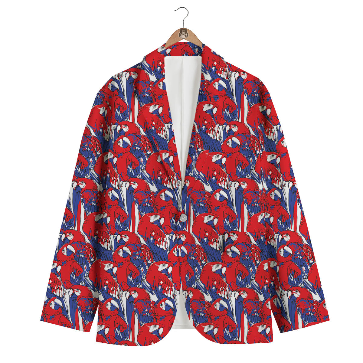 Tropical Parrot Print Pattern Men's Blazer-grizzshop