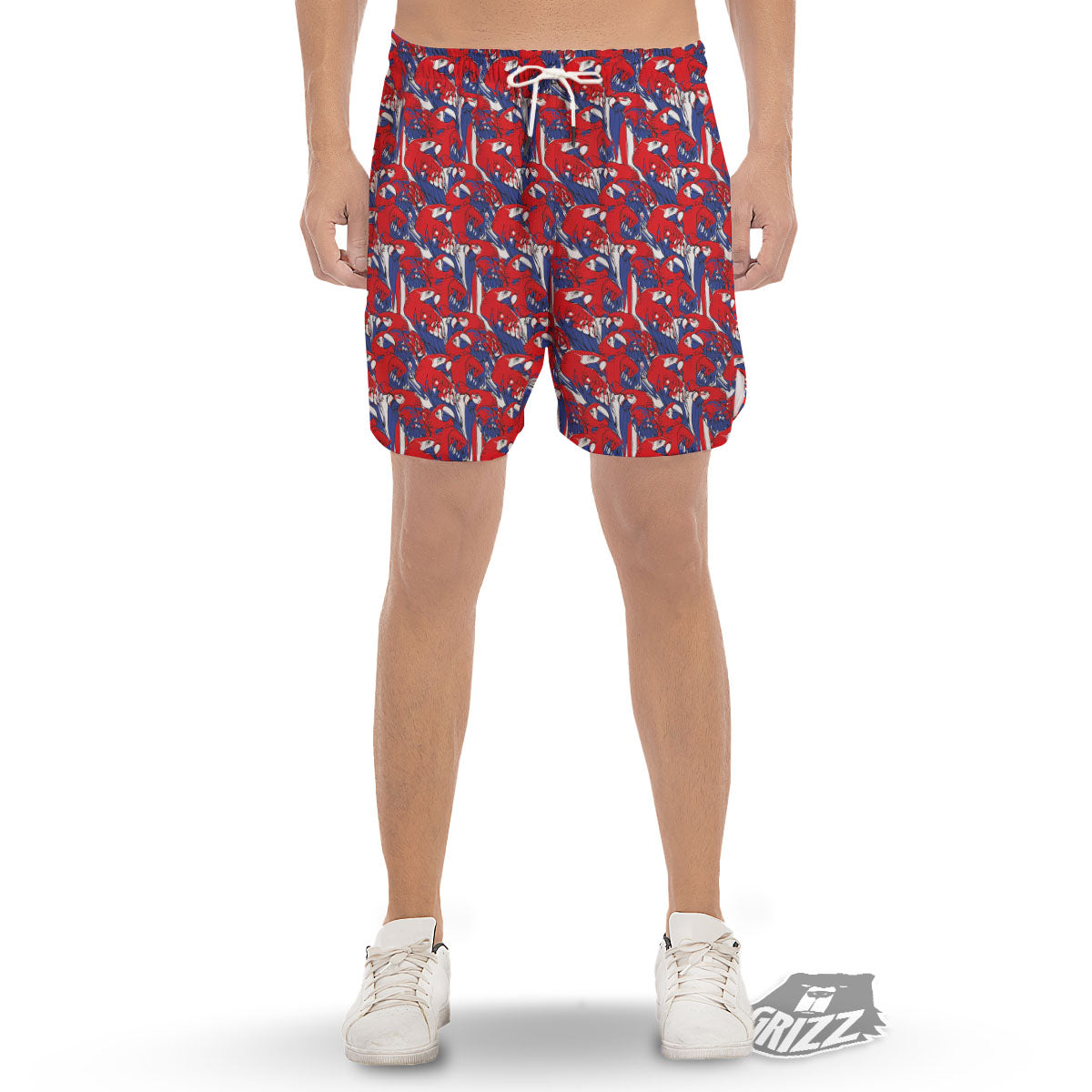 Tropical Parrot Print Pattern Men's Gym Shorts-grizzshop