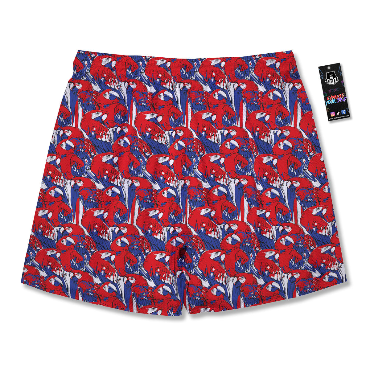 Tropical Parrot Print Pattern Men's Running Shorts-grizzshop