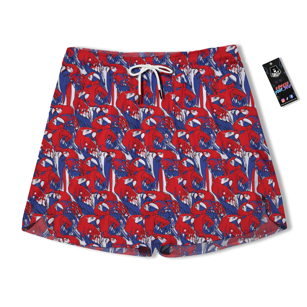 Tropical Parrot Print Pattern Men's Running Shorts-grizzshop