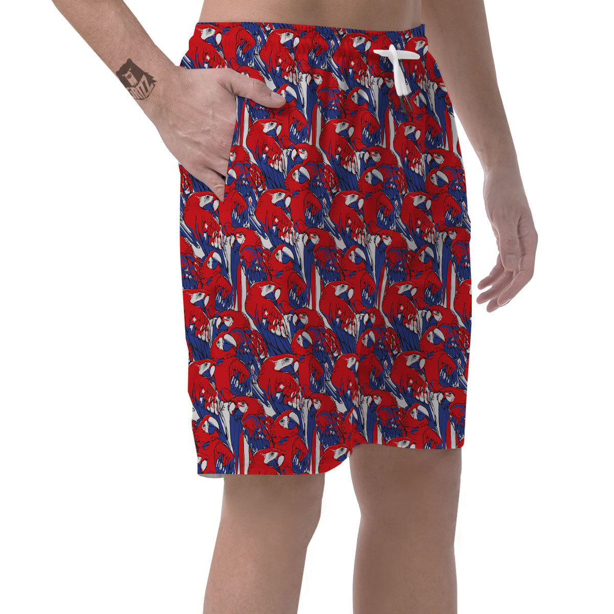 Tropical Parrot Print Pattern Men's Shorts-grizzshop