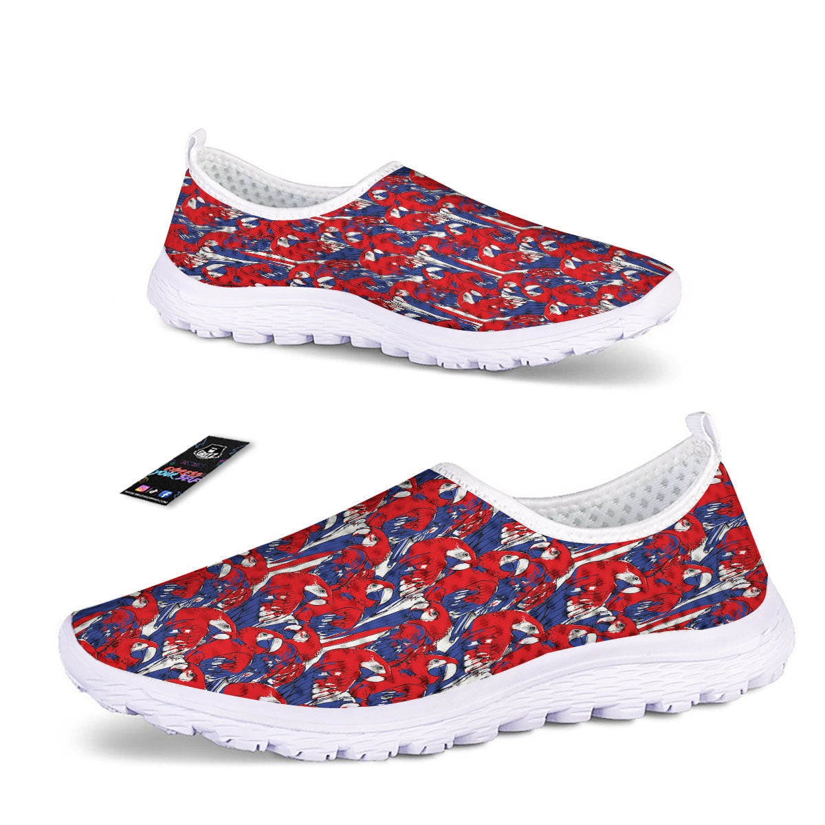 Tropical Parrot Print Pattern Nurse Shoes-grizzshop