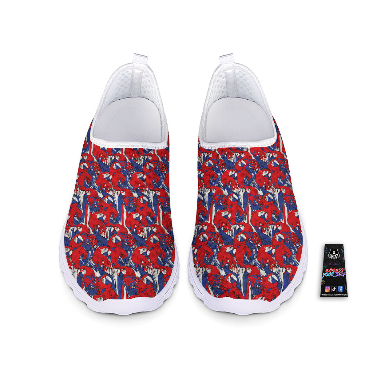 Tropical Parrot Print Pattern Nurse Shoes-grizzshop