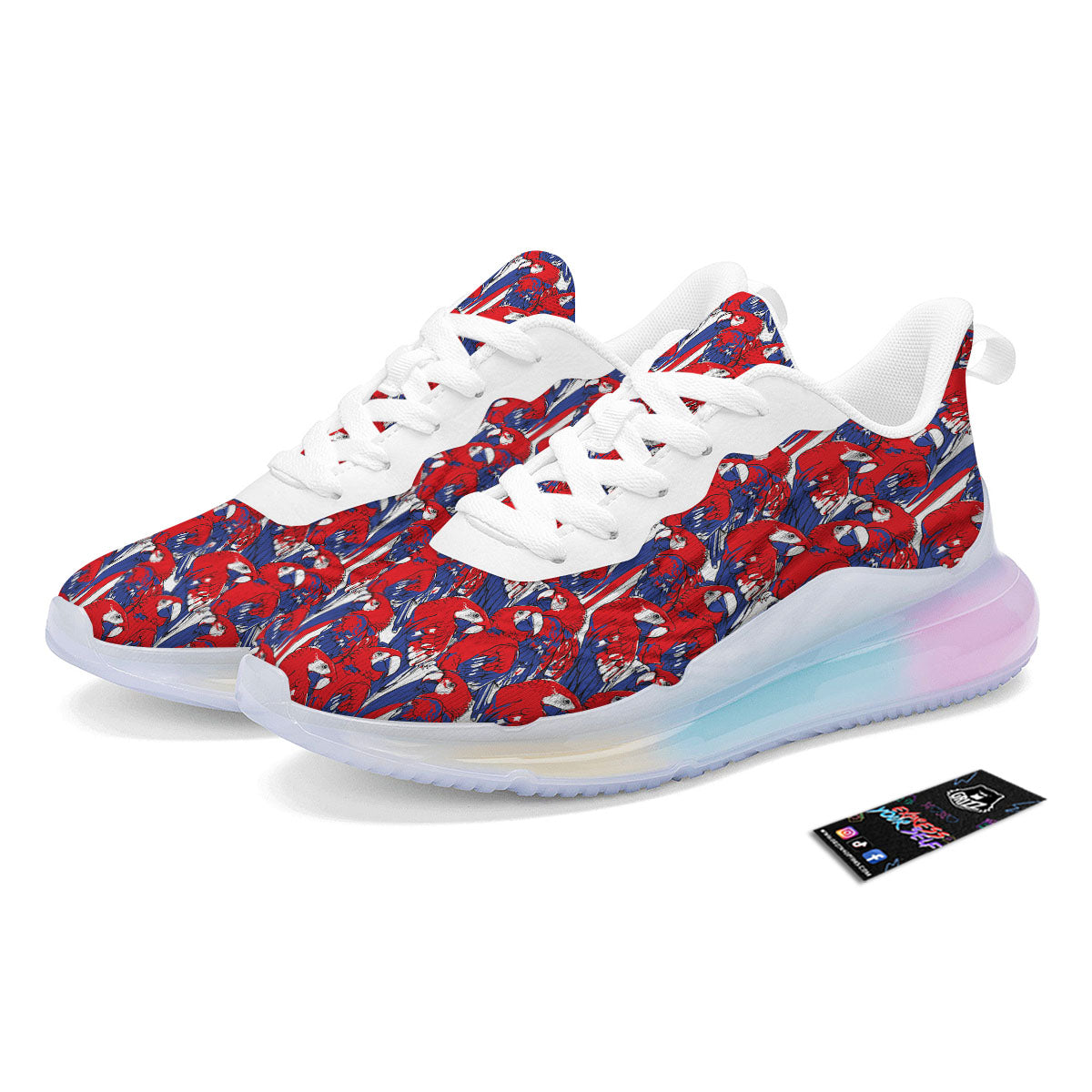 Tropical Parrot Print Pattern Running Sneakers-grizzshop