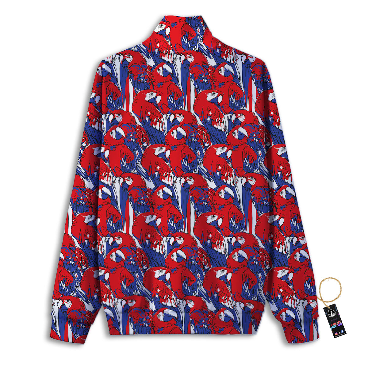 Tropical Parrot Print Pattern Track Jacket-grizzshop