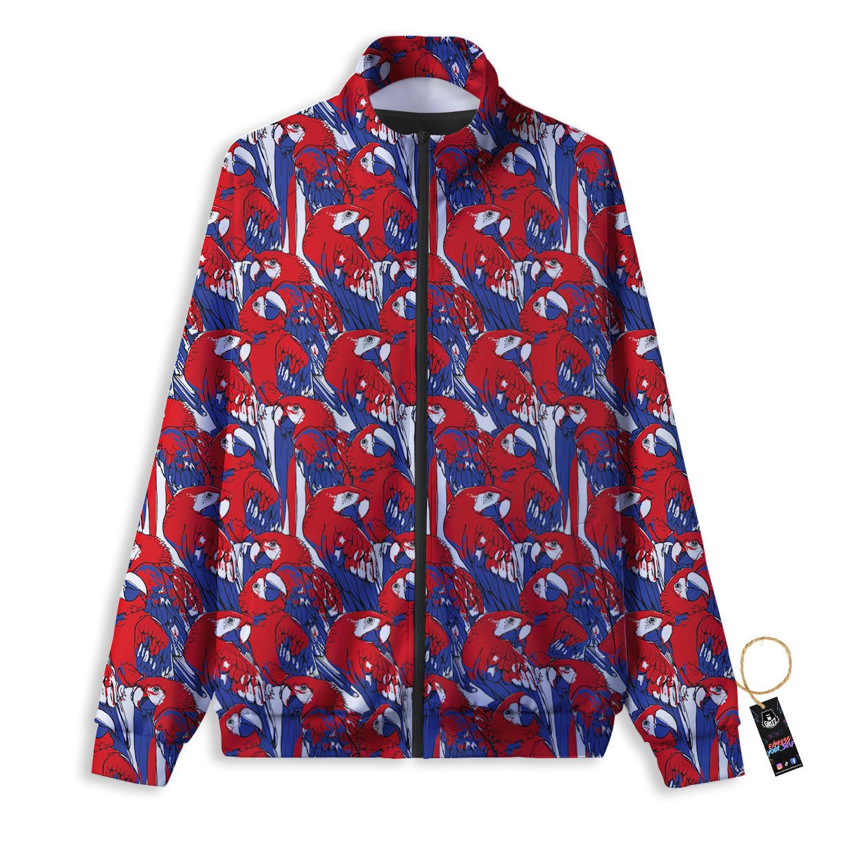 Tropical Parrot Print Pattern Track Jacket-grizzshop