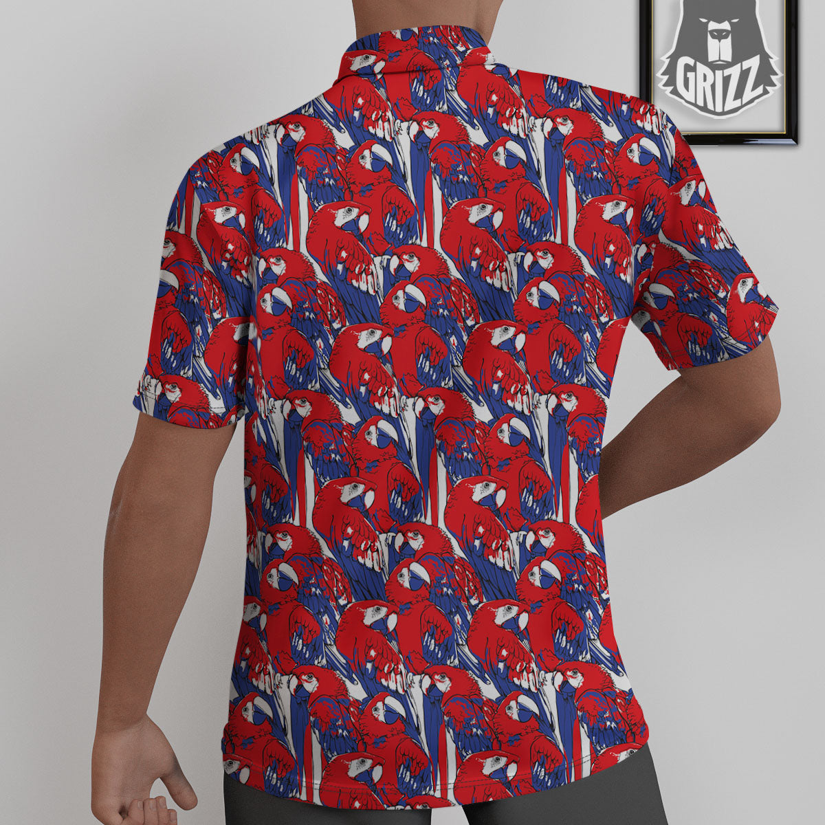 Tropical Parrot Print Pattern Untucked Shirts-grizzshop