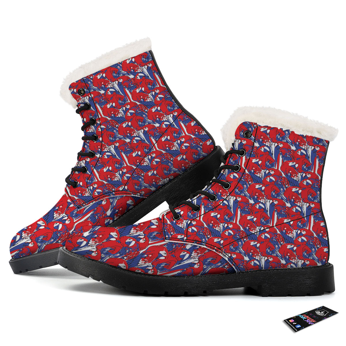 Tropical Parrot Print Pattern Winter Boots-grizzshop