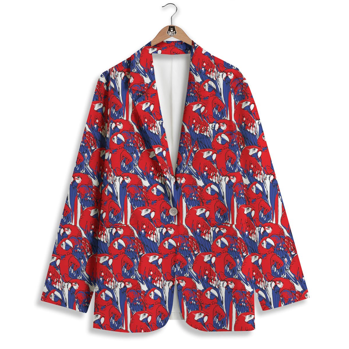 Tropical Parrot Print Pattern Women's Blazer-grizzshop
