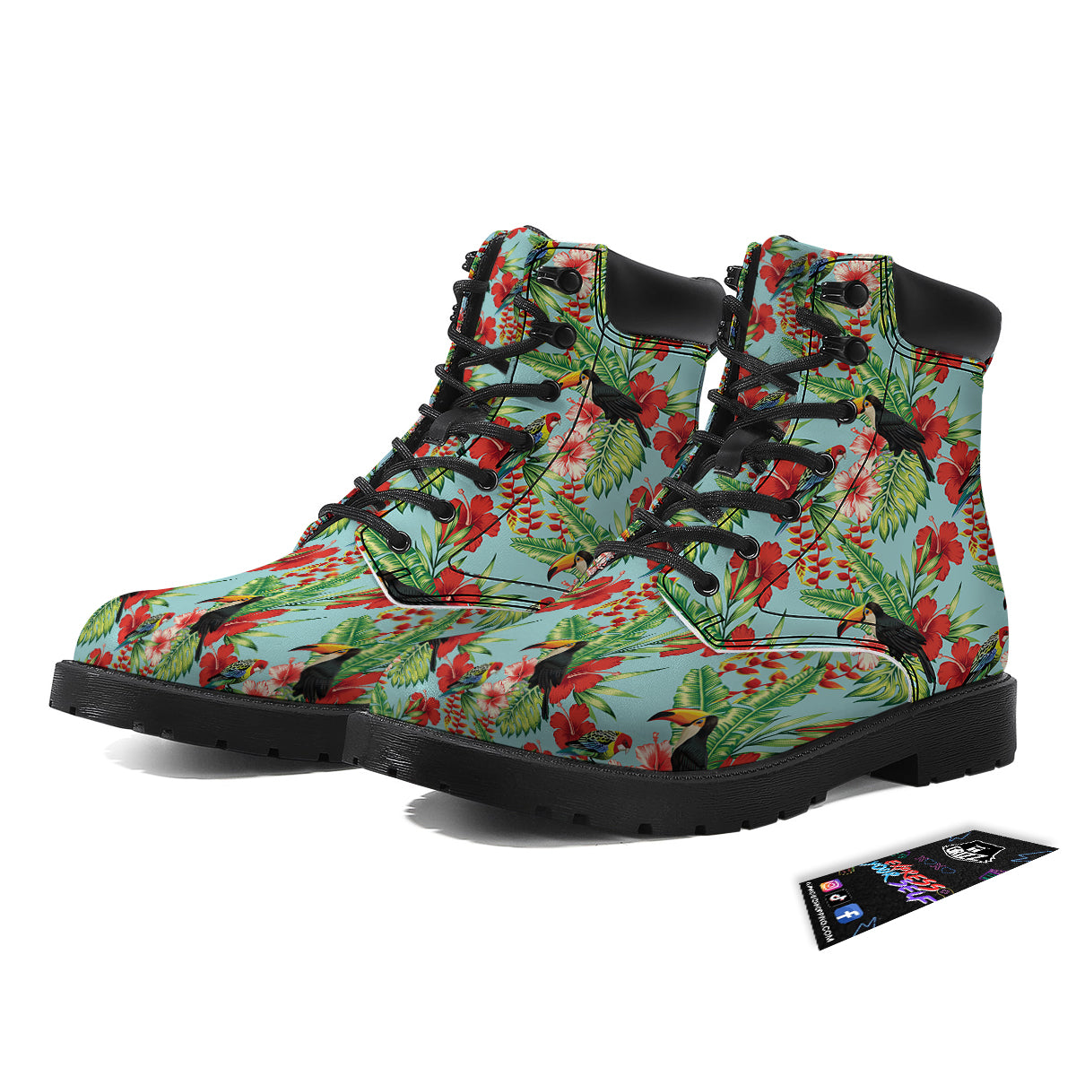 Tropical Parrot Toucan Print Pattern Boots-grizzshop