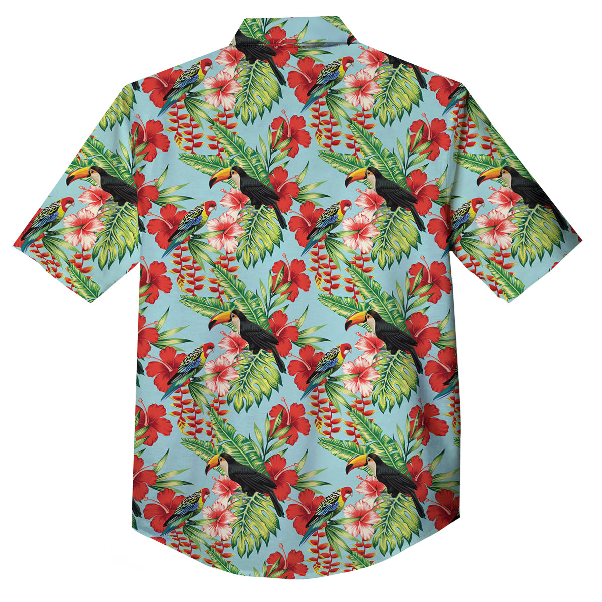 Tropical Parrot Toucan Print Pattern Button Up Shirt-grizzshop
