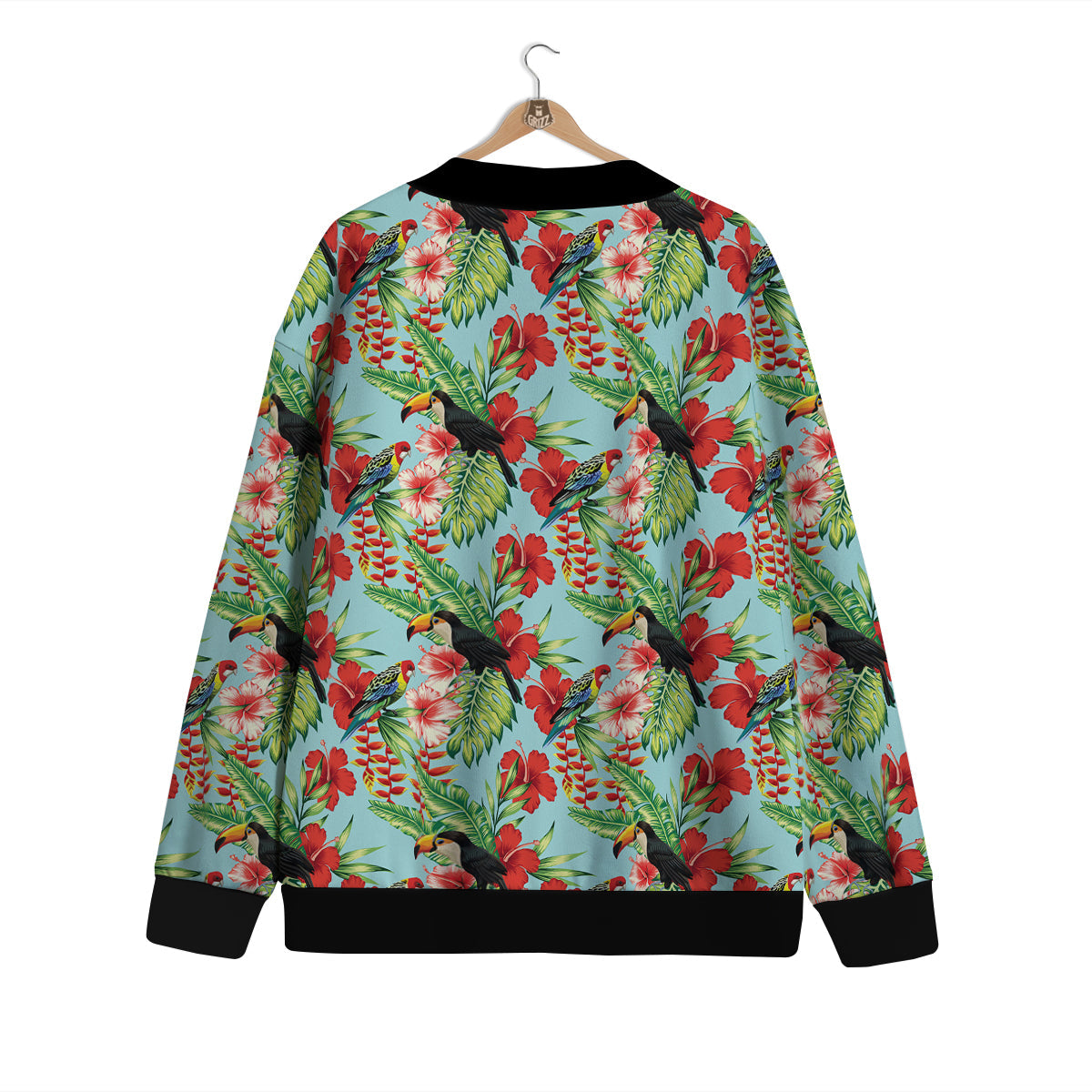 Tropical Parrot Toucan Print Pattern Cardigan-grizzshop