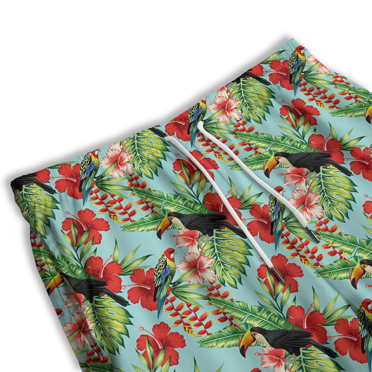 Tropical Parrot Toucan Print Pattern Men's Athletic Shorts