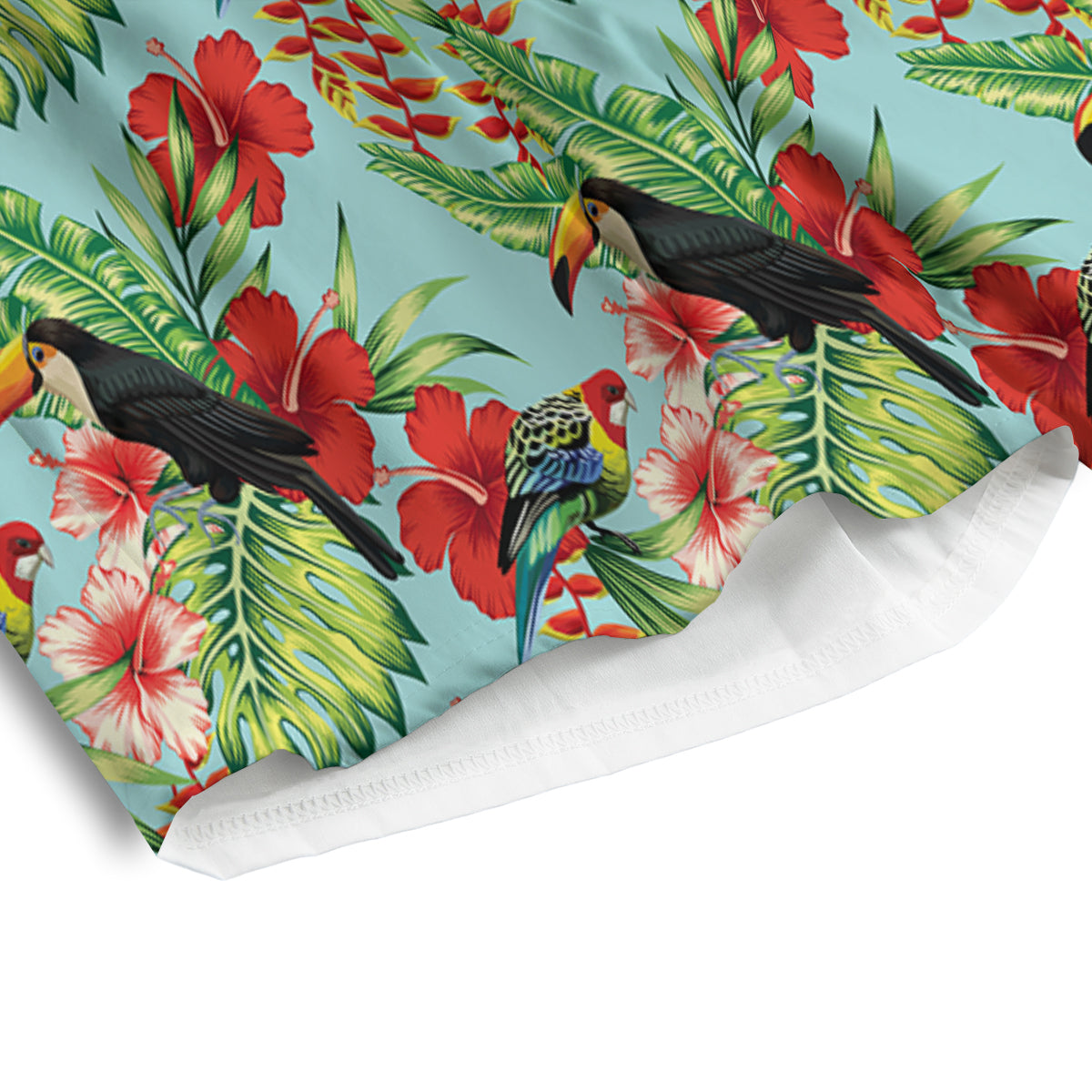 Tropical Parrot Toucan Print Pattern Men's Athletic Shorts