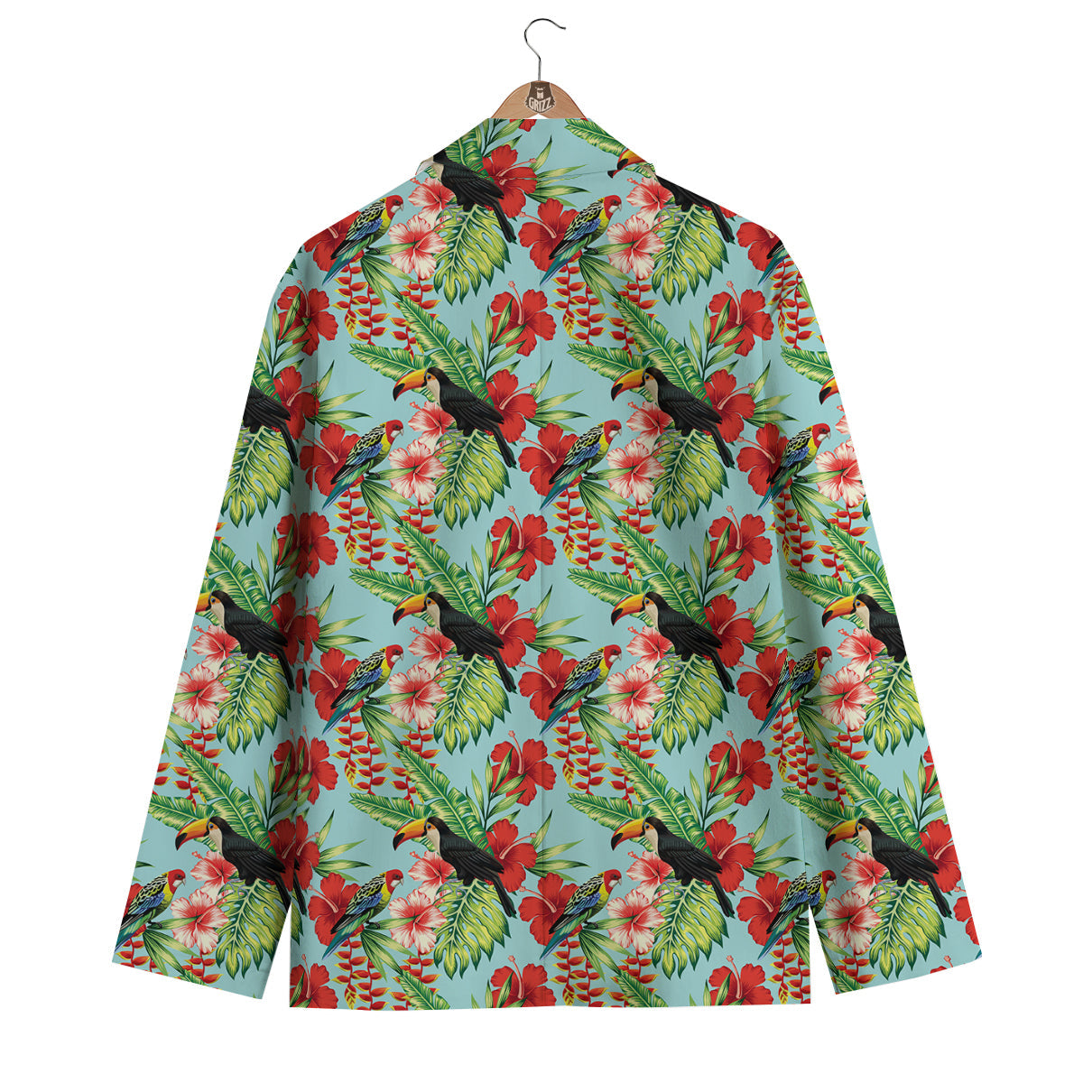 Tropical Parrot Toucan Print Pattern Men's Blazer-grizzshop