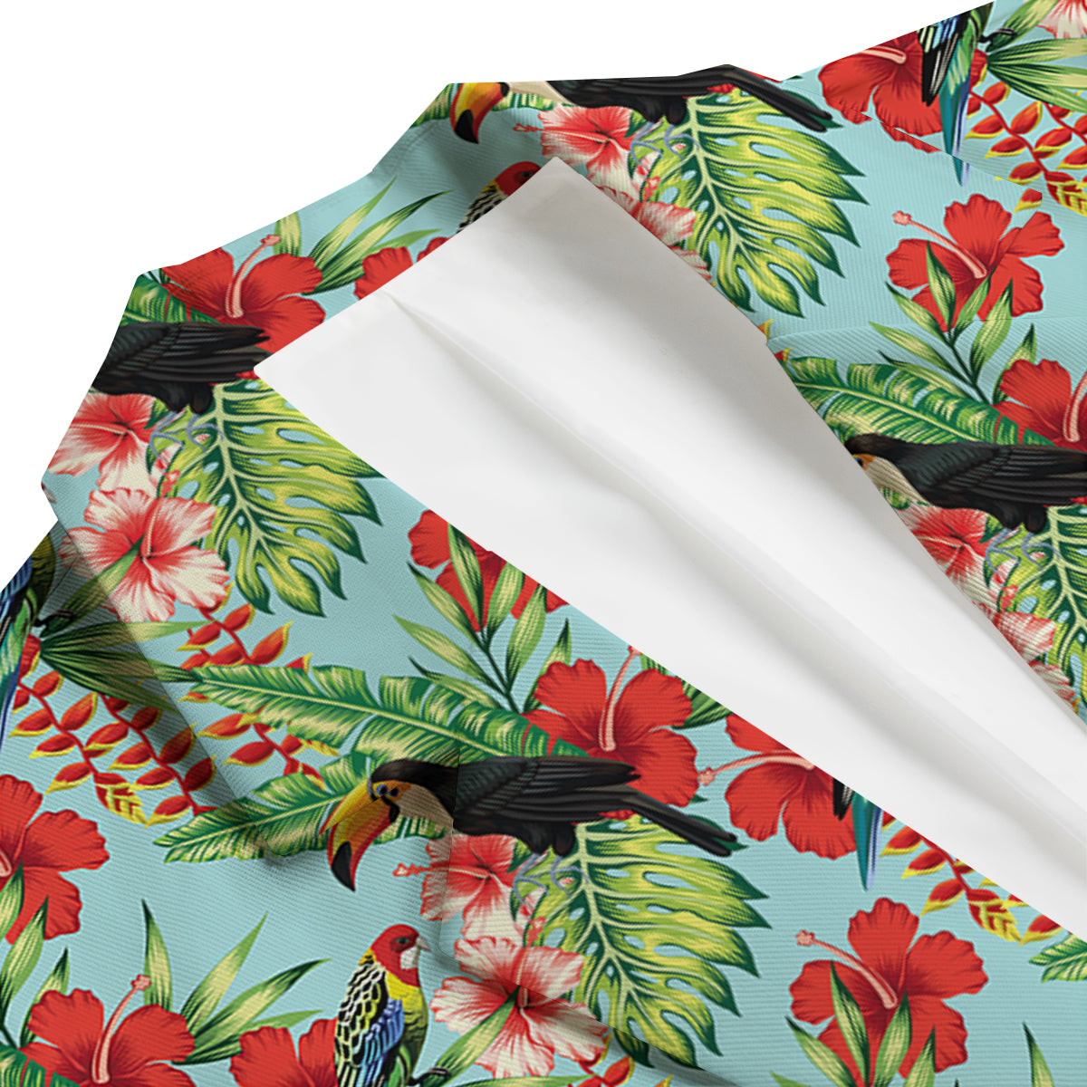 Tropical Parrot Toucan Print Pattern Men's Blazer-grizzshop