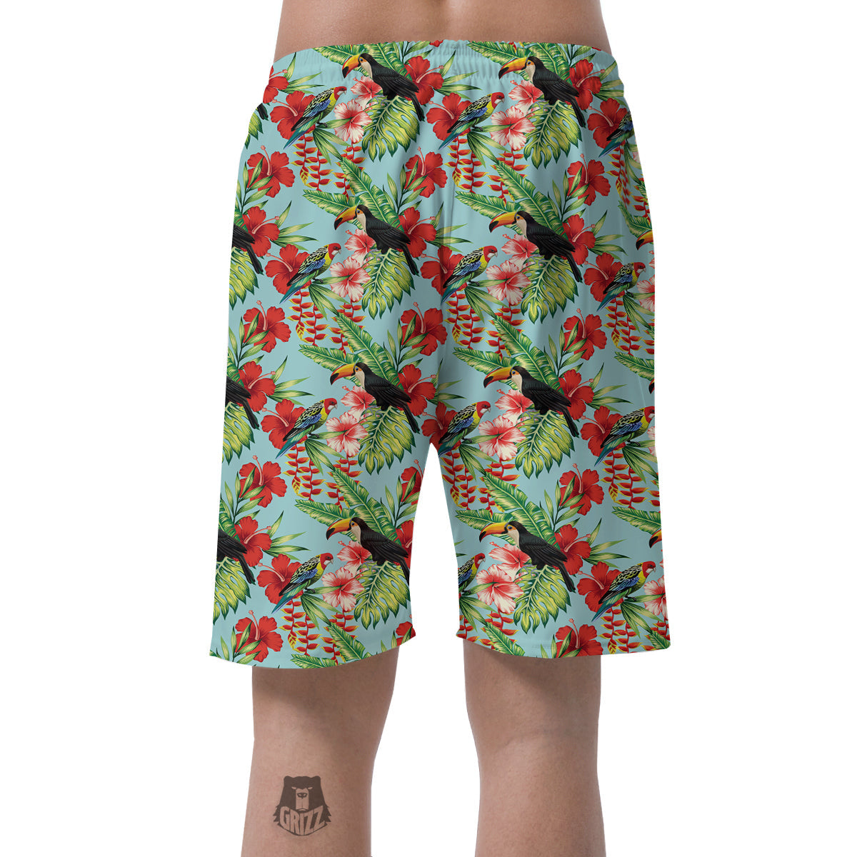 Tropical Parrot Toucan Print Pattern Men's Shorts-grizzshop