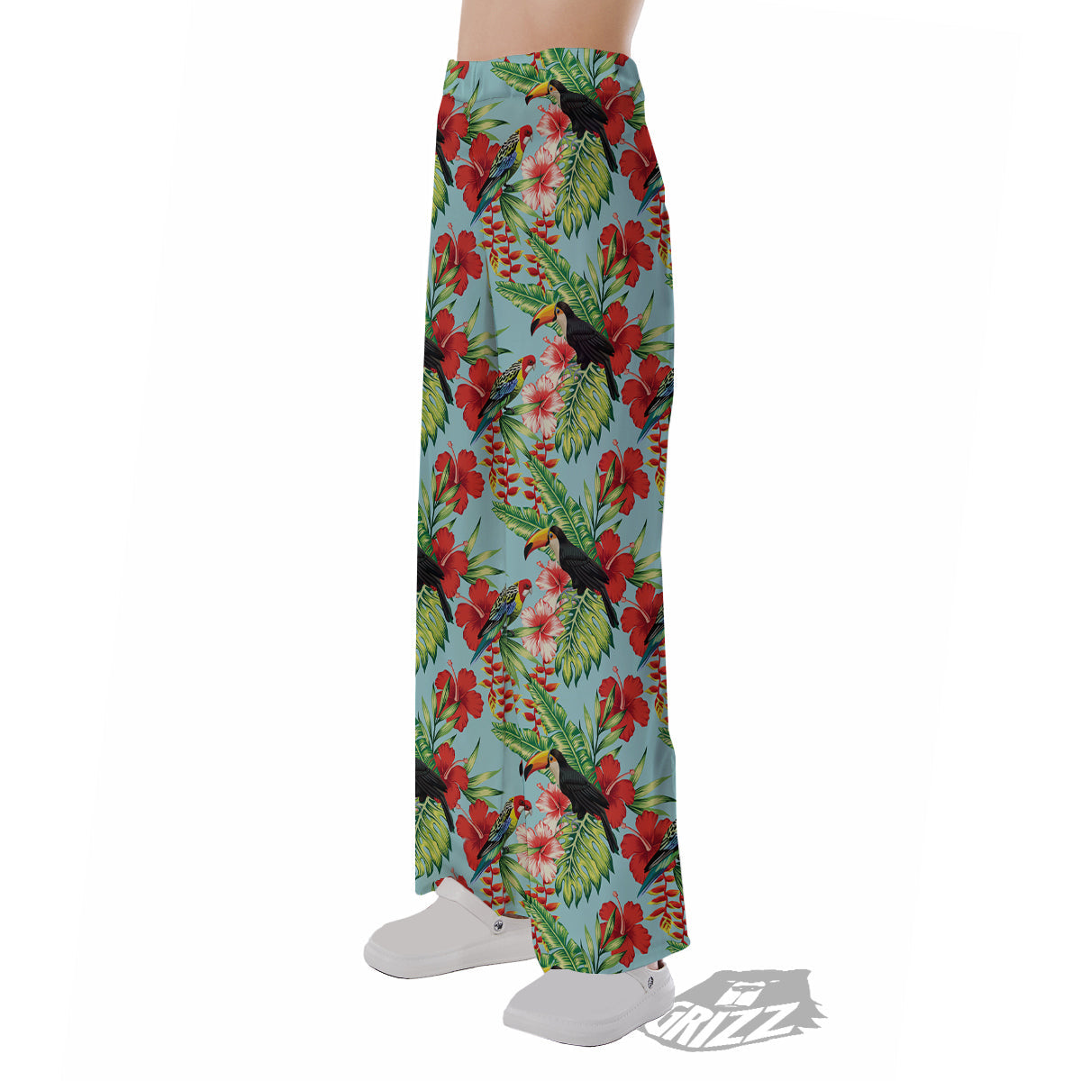 Tropical Parrot Toucan Print Pattern Pajama Pants-grizzshop