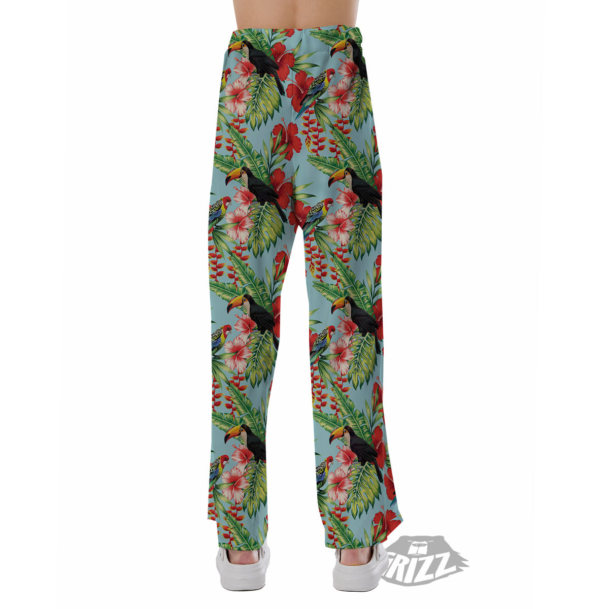 Tropical Parrot Toucan Print Pattern Pajama Pants-grizzshop