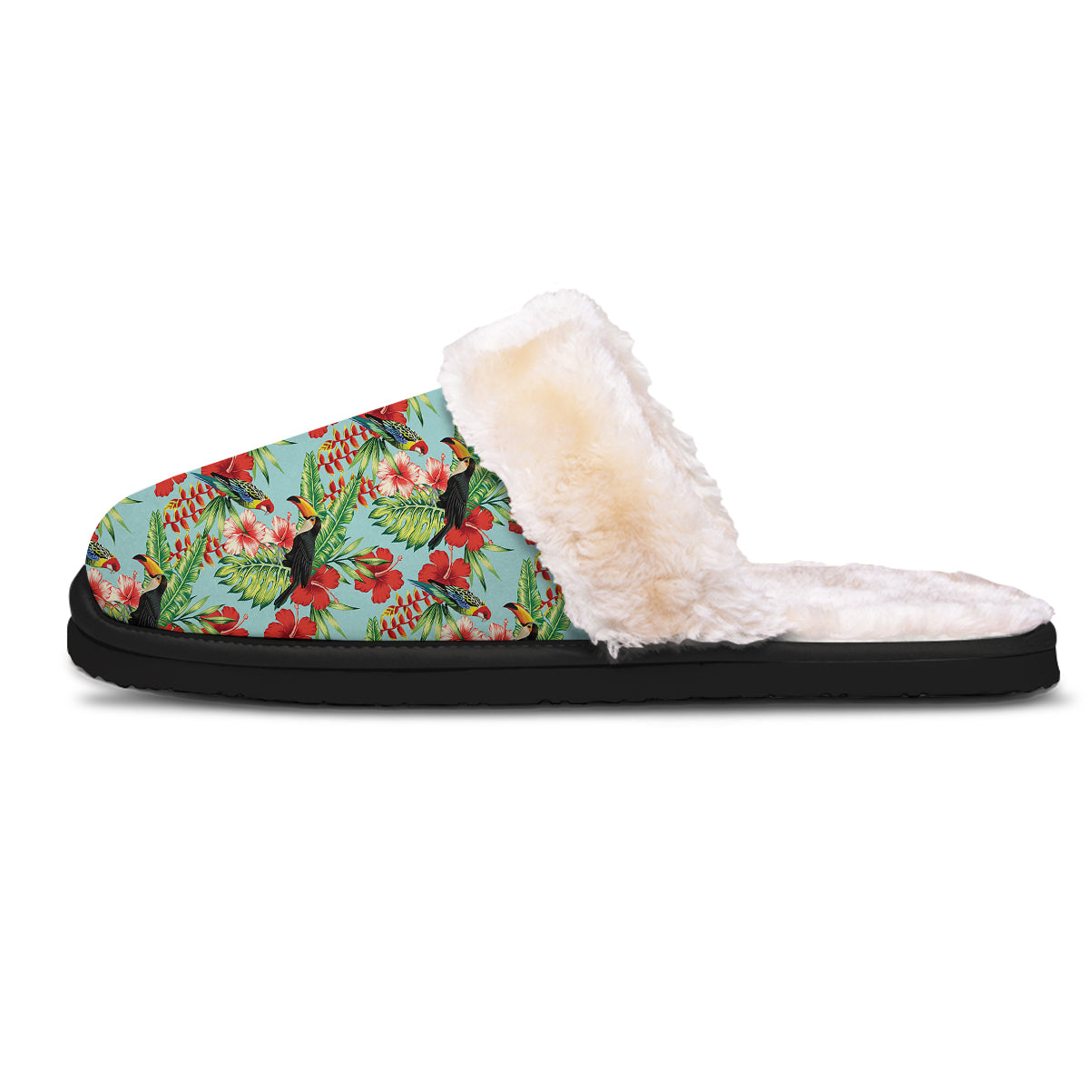 Tropical Parrot Toucan Print Pattern Slippers-grizzshop